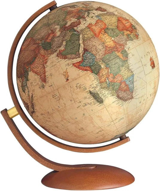 0337OPANITLLL0V4 - Globo Mappamondo Luminoso Stile Antico Optimus, 37 Cm