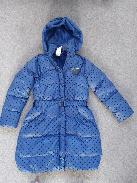 Girls Blue Padded, Fleece Lined, Hooded, Winter Coat,  Boboli, 12 Yrs