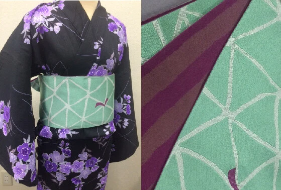 Long Half-Width Obi Belt Both Sides, Obi Belt Only