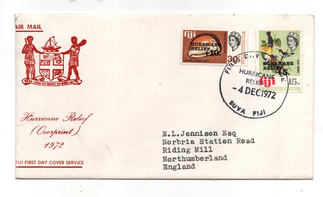 Fiji 1972 Hurricane Relief FDC Suva PMK  WS35050