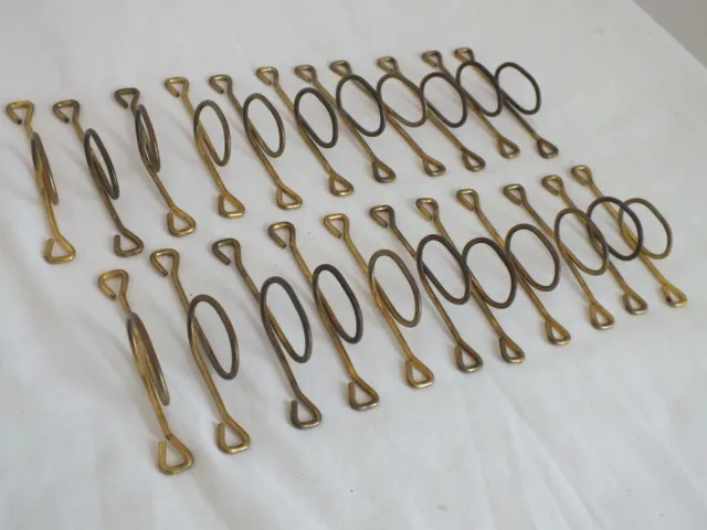 22  Antique solid brass rod Oval RINGS to SEW on Back of Curtain Draperies slide