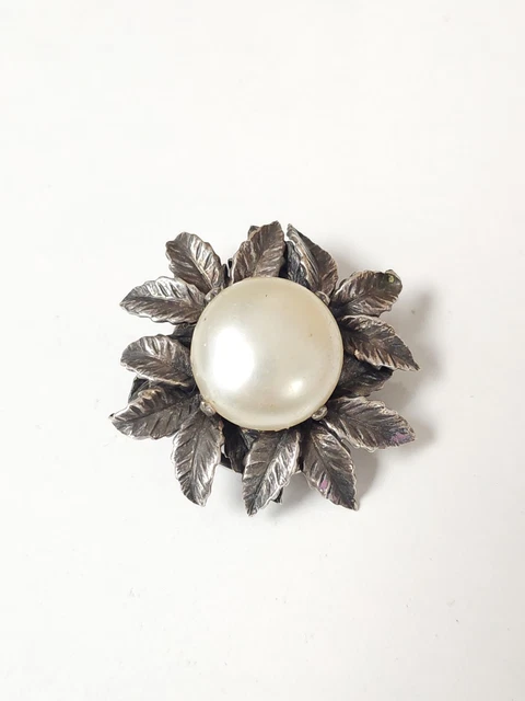 Ancienne Broche Porte-photo Argentée – Bijou Art Déco Vintage, Femme, 2742