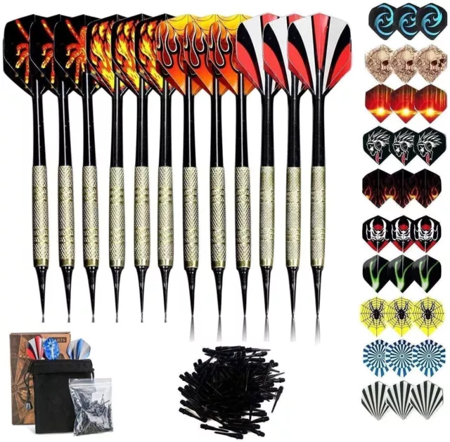 Sinwind Dartpfeile mit Kunststoffspitze 12 Stück Soft Dartpfeile Set für Elek...