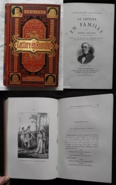 @ Bd} LA LECTURE EN FAMILLE Ernest Legouvé Collection Hetzel XIXème Livre ancien