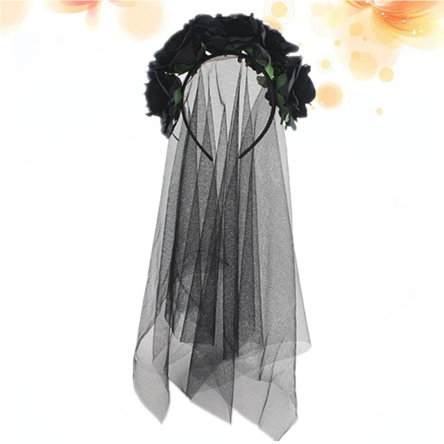 Fascia per capelli velo rosa giorno The Dead Flower Miss copricapo donna