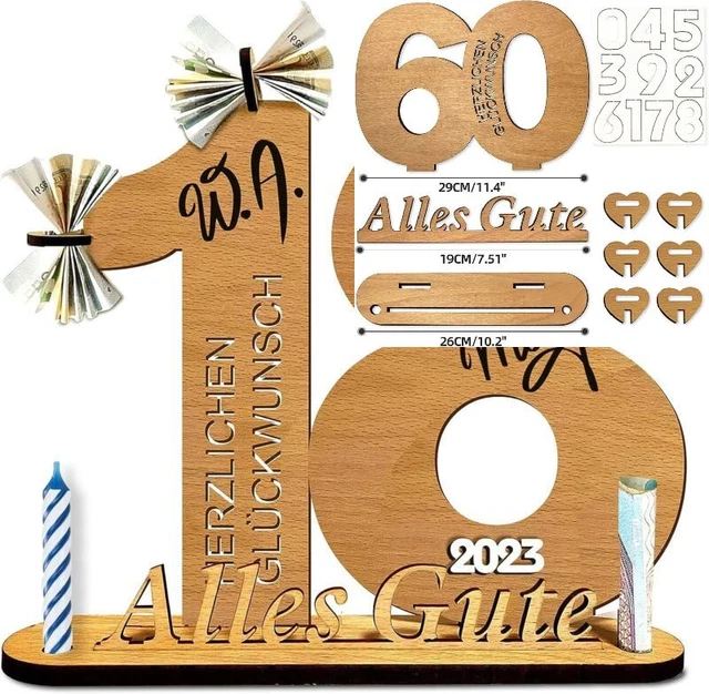 Atuoxing Libro degli Ospiti in Legno con Numeri, Regalo di Compleanno 18 Anni