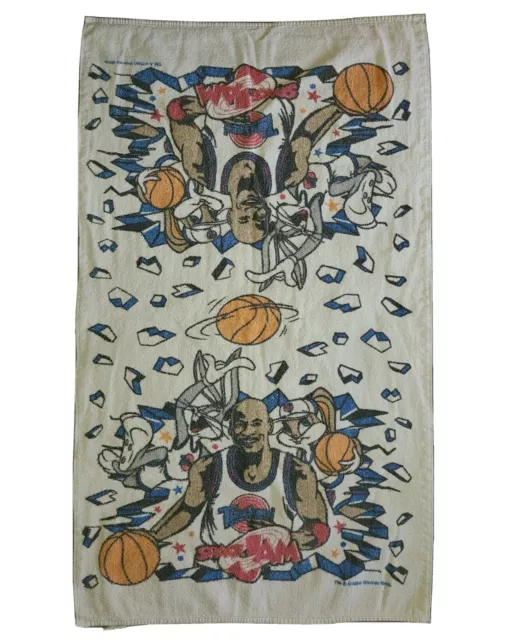 Vtg 90s Space Jam Movie Towel Michael Jordan Babs Bugs Bunny Looney Tunes