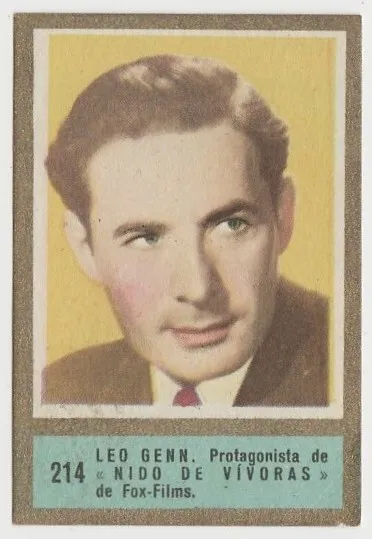 Leo Genn 1952 Fernando Fuentes Tobacco Card #214 Fedora Film Star E5