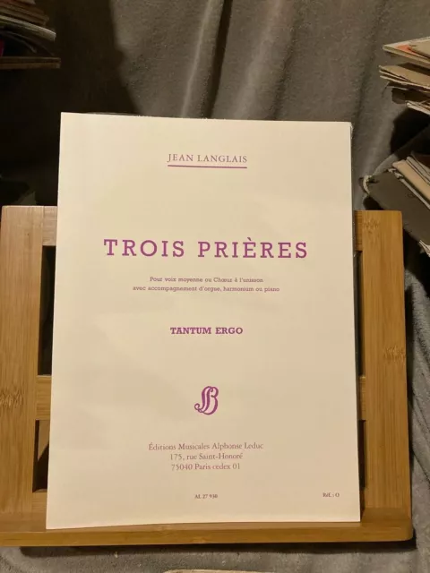 Jean Langlais Tantum Ergo pour choeur et orgue partition éditions Leduc