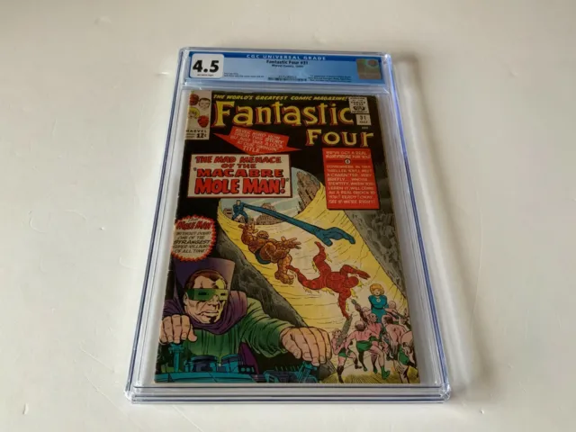 Fantastic Four 31 Cgc 4.5 Mole Man Wasp Captain America Marvel Comics 1964