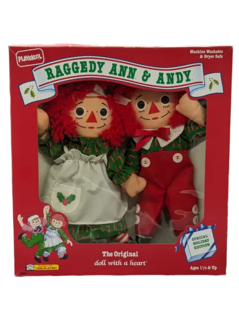 Vintage 1990 Playskool Collectors Raggedy Ann & Andy Special Holiday Edition NIB