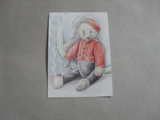 Postcard - Teddy Bear - Button - Schuco Bell Hop - Teddie - Yes - No Bear