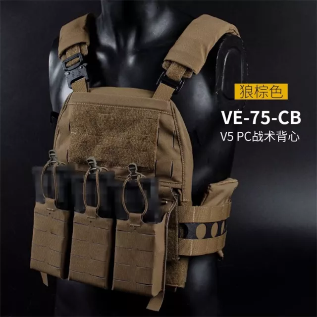 V5 PC Camo Tactical Vest Quick Release Nylon Vest Triple Insert Clip Front Pack