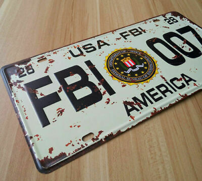 Decorative Novelty License Plate Tin Metal Sign - FBI - USA - America