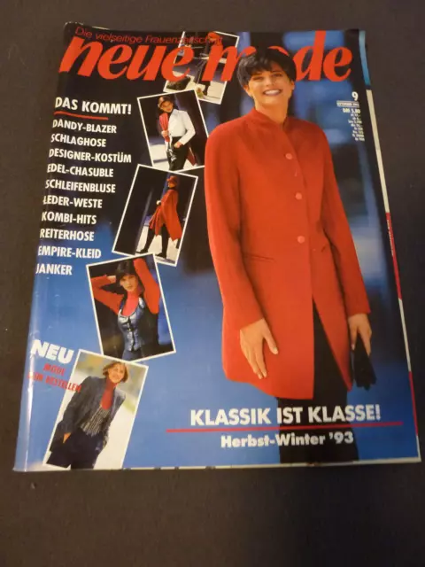 Neue Mode Zeitschrift, Ausgabe September 1993 mit Anleitung und Schnittbogen