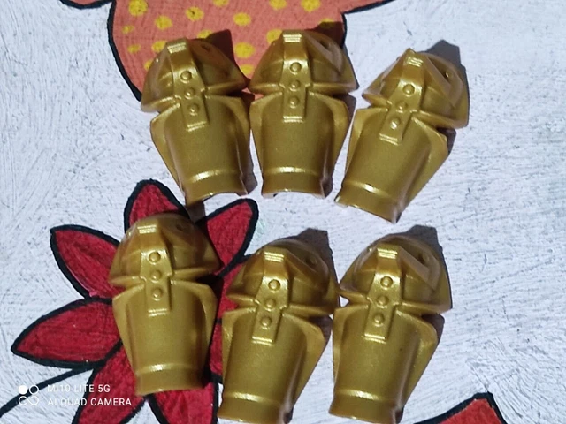 Lot De 6 Protections Bras Playmobil Argentées - Pièces Détachées, Thème Vikings/médiéval