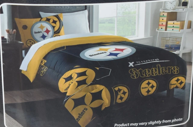 Juego de cama de 2 piezas de los Pittsburgh Steelers de la NFL tamaño doble