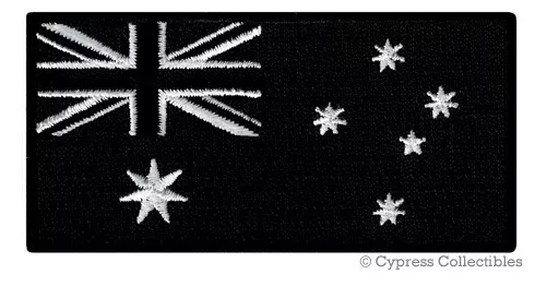 AUSTRALIA FLAG PATCH embroidered iron-on AUSTRALIAN new AUSSIE DOWN UNDER BLACK