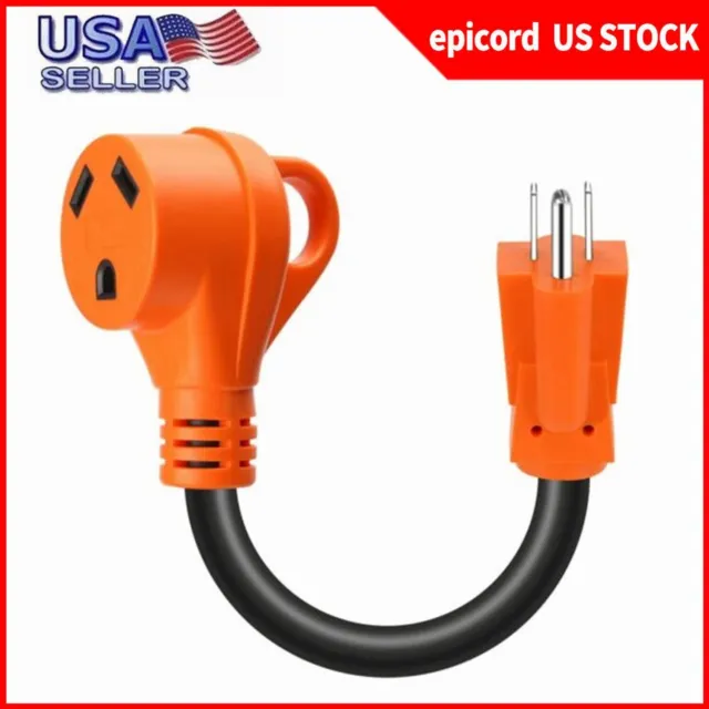 15A Male to 30A RV Adapter Cord 12 Inch, RV Dogbone Adapter Cord ETL Listed