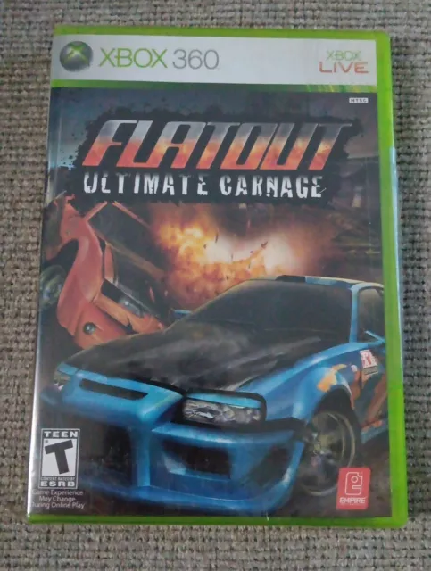 FlatOut: Ultimate Carnage (Microsoft Xbox 360, 2007) COMPLETE CIB RARE OOP