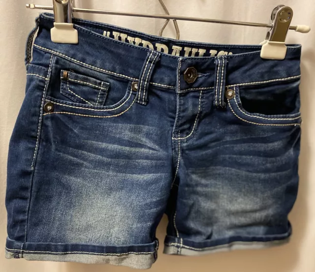 Hydraulic Womens Size 0 Jean Shorts Lola Curvy Flap Pocket Embroided