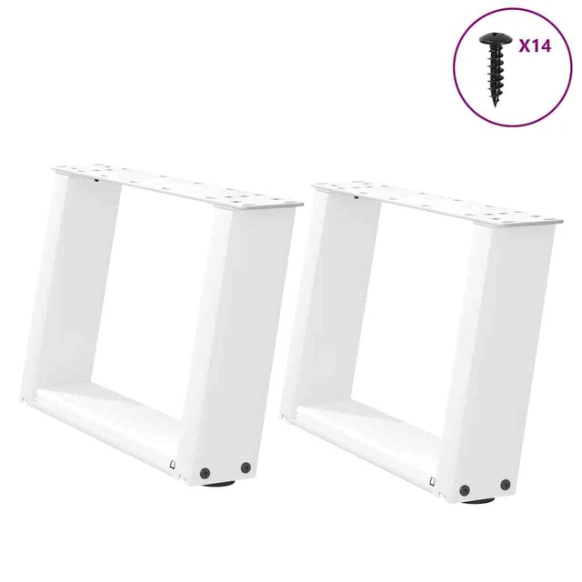 1623322 GAMBE TAVOLINO da Caffè a X 2 pz Bianco 70x(30-31)cm in Acciaio EUR 59,00 - IT