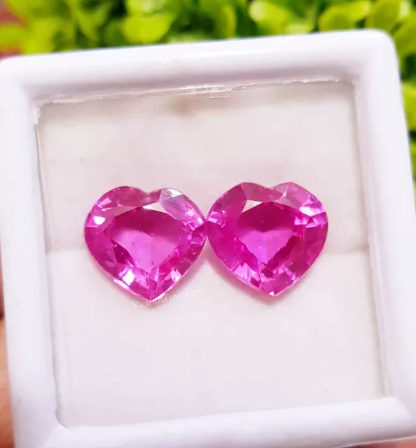 7 a 7 CT, 2 piezas, zafiro rosa natural en forma de corazón, tamaño de...