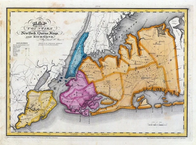 1832 NEW YORK STATE 51 maps history old GENEALOGY DVD xx