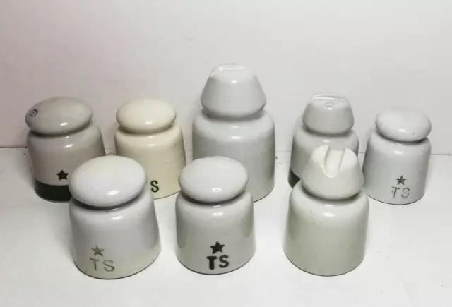 Lotto 8 Isolatori in Ceramica Porcellana Ginori Stella TS Ferrovie dello Stato