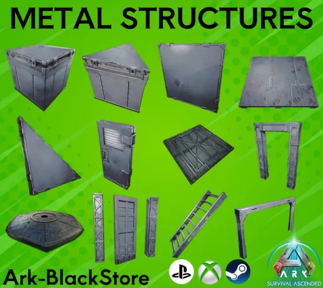 ARK Survival Ascended Metal Structures Foudation pilar ceilings PVE PS5/XBOX/PC