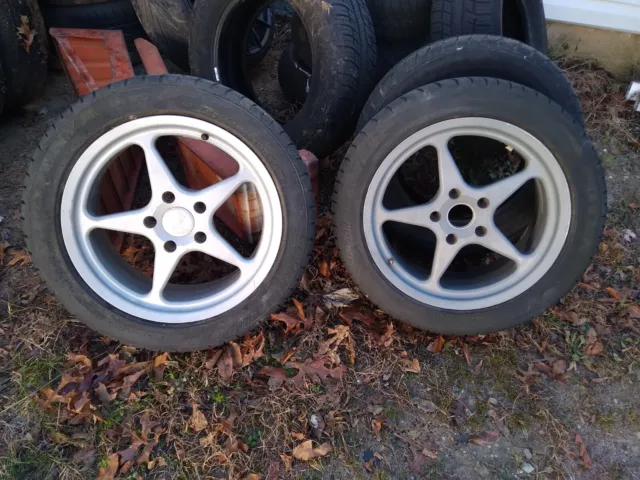 "Two" Bridgestone 245/45R-17 Inch Tires With "Two" Aluminium Five Star Bmw Rims!