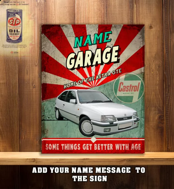 Personalised Astra GTE Garage Workshop Shed Vintage Metal Wall Sign Gift CS01