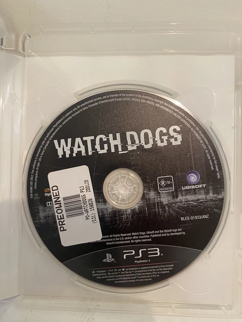 Watch Dogs - PS3 (Sony PlayStation 3, 2012) Disc Only - Very Good Condition