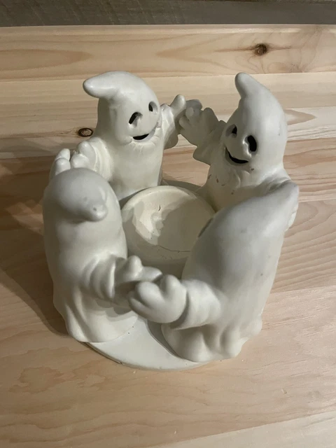 PENCO Votive Candle Halloween GHOSTS Holding Hands CIRCLE OF FRIENDS 6 x 7" Boo!