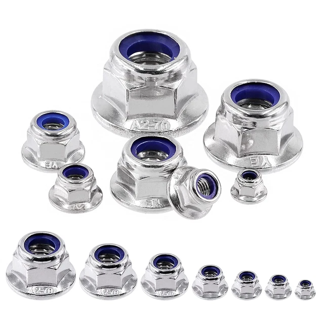 15Pcs M3 304 Stainless Steel Serrated Flange Nuts Metric Hex Lock Nuts