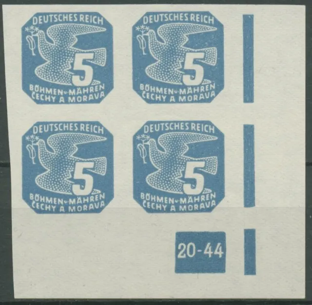 Böhmen & Mähren 1943 Zeitungsmarke 118 y VE-4 Ecke Platten-Nr. 20-44 postfrisch