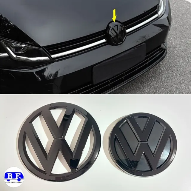 VW Golf 7 Logo en Noir Brillent insigne badge (135mm-110mm)