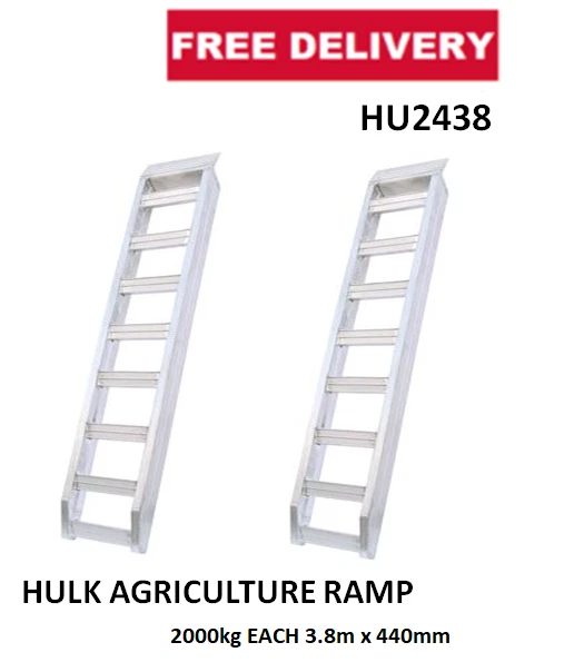HULK  AGRICULTURE RAMP 2000kg EACH 3.8m x 440mm ALUMINIUM HU2438 PKT 1