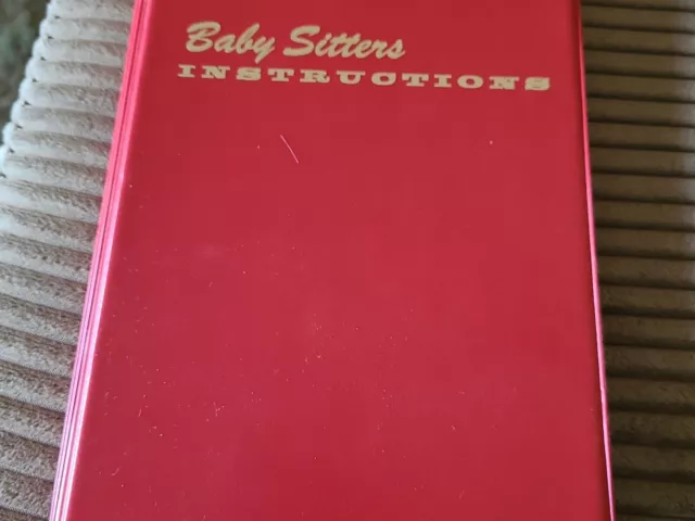 Babysitters Instructions Pad In Red Vinyl Cover 1971 Arden Park Publishers VTG 2