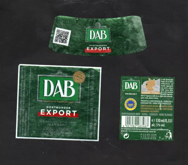 Birra DAB Dortmund Export cl. 33- set etichette