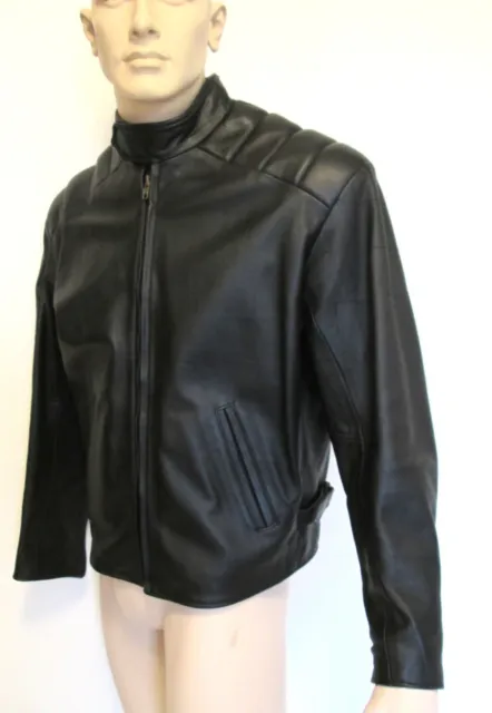 Giacca da uomo da moto in VERA PELLE tg. M colore nero biker harley davidson