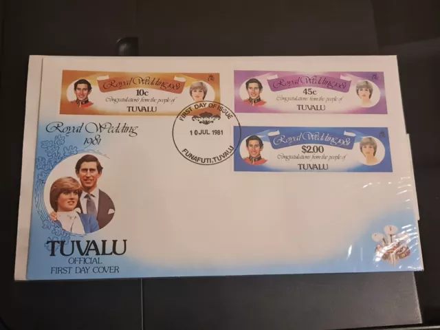 Tuvalu Royal Wedding 1981 copertina primo giorno francobolli FDC QE2