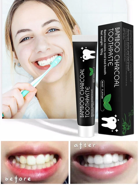 Brosse à Dents En Bambou écologique - Charbon Actif Pour Blanchiment - Douce Et Vegan - Neuf
