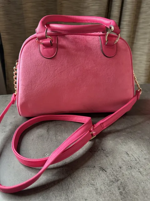 Juicy Couture Free Love Heritage Bowlers Satchel - Hot Pink 2