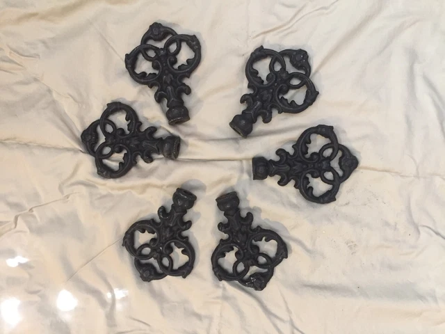 Vintage Antique Old Solid Cast Iron Key finials Architectural Rustic Decor
