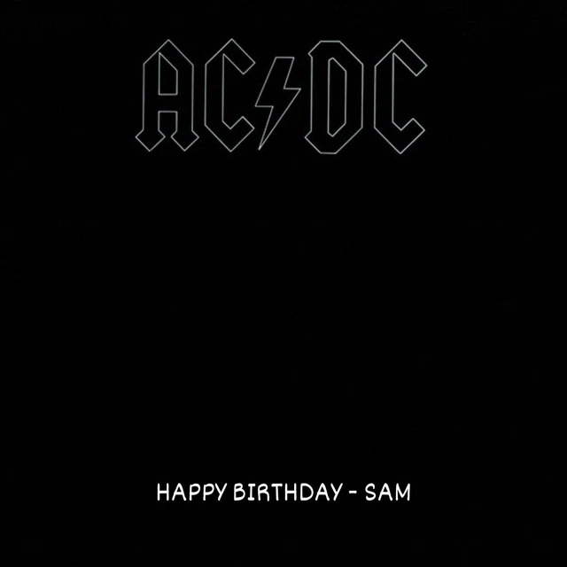 HAPPY BIRTHDAY CARD AC/DC Back in Black Album Cover personalised 5.5x5 ...