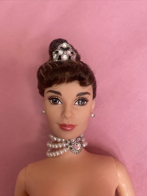 Mattel Audrey Hepburn Barbie Doll without dress Has Necklace And Crown Mattel Audrey Hepburn Barbie Doll without dress Has Necklace And Crown