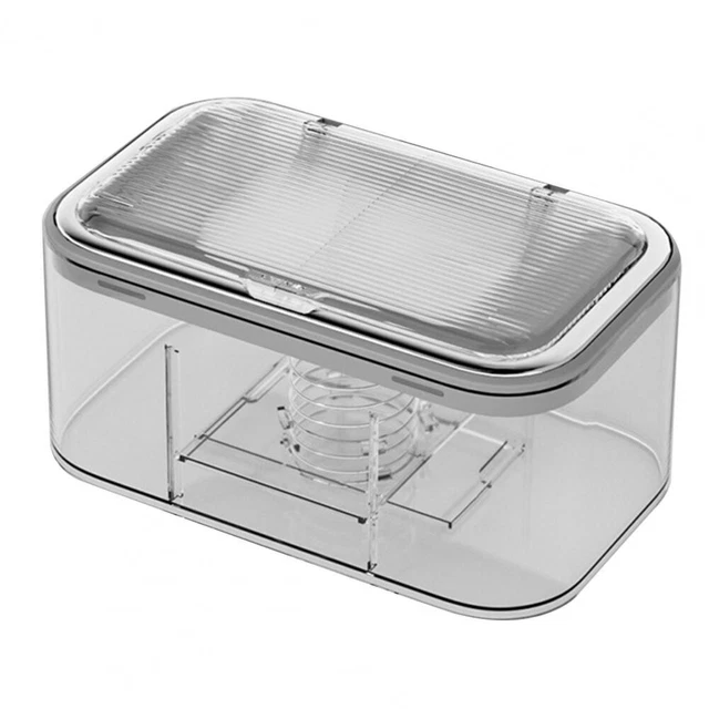 Accessoire Salle Bain Pratique Boîte De Rangement Pour Lingettes Humides Avec Couvercle - Capacité 100 Lingettes, Polypropylène Sans BPA, Maison/bureau Organisateur Salle De Bain Voyage