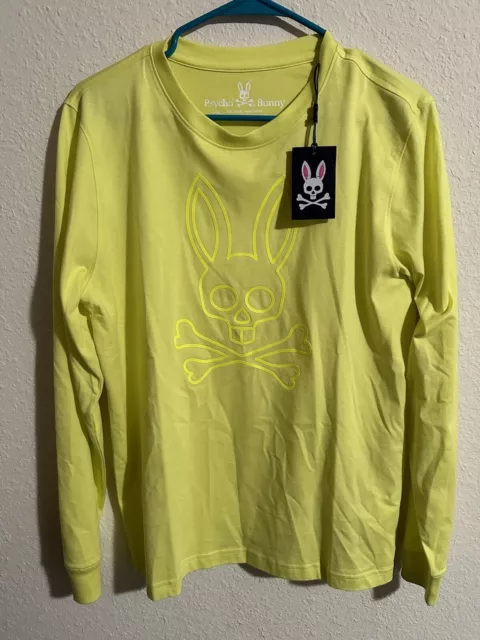 Psycho Bunny Long Sleeve Tee Lemon Pulp Yellow Logo Tee New With Tags Size 4