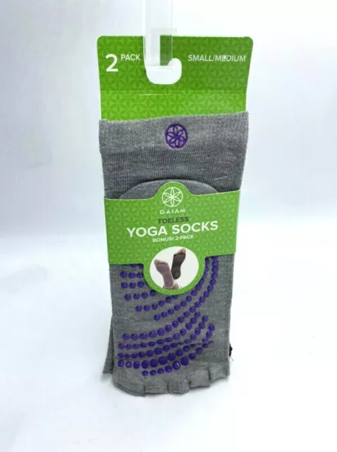 NWT 2 PAIR Gaiam Evolve Toeless Grippy Yoga Socks OS Black & Gray Pilates  Barre £14.23 - PicClick UK
